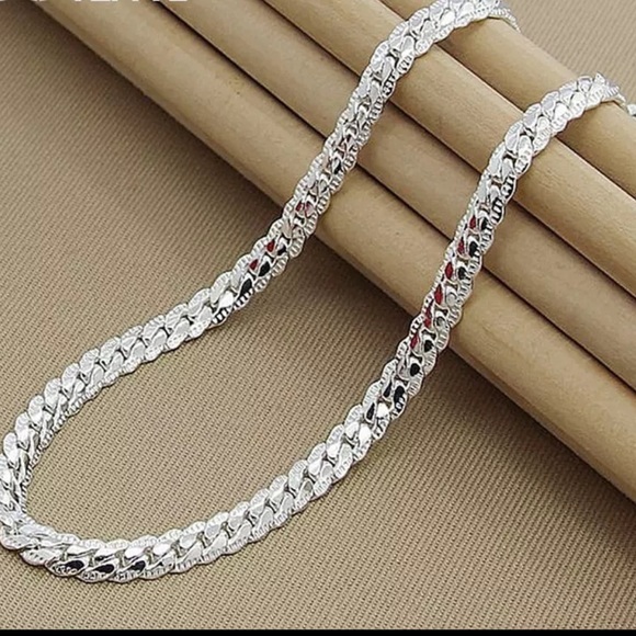 Silver snake silky cuban necklace bling iced out